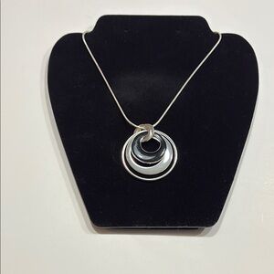 Kohl's Black & Silver-Tone Layered Circle Pendant Necklace